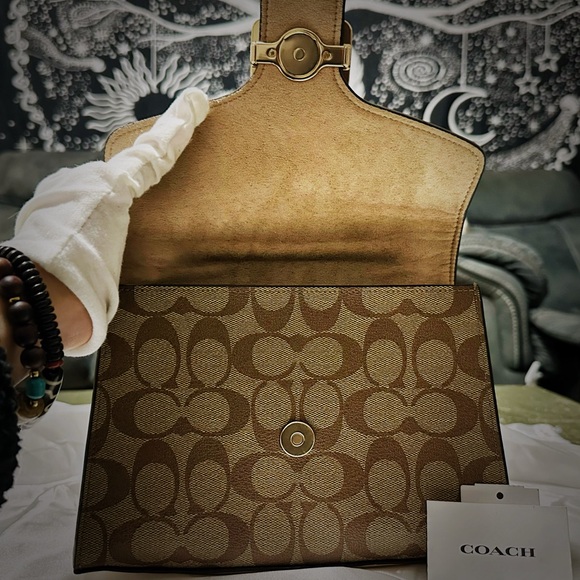 Coach Brown and White Satchel with Leopard Accents - Picture 8 of 16